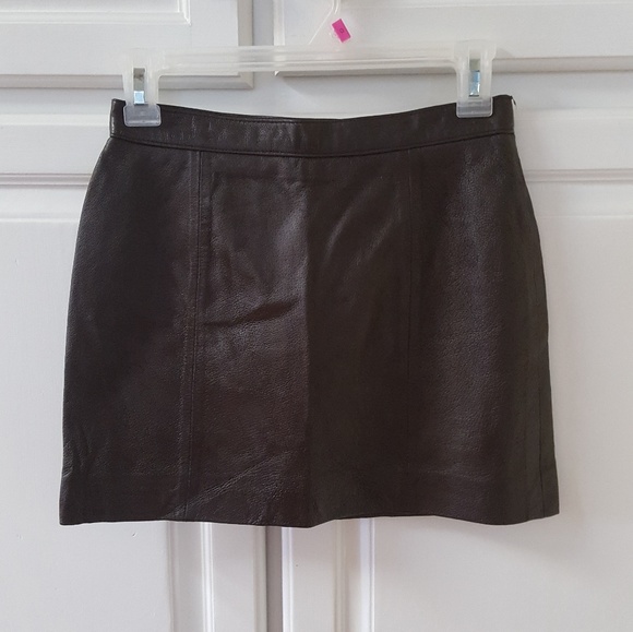 Spiegel Dresses & Skirts - Spiegel leather chocolate brown mini